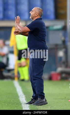 Lapresse - Tano Pecoraro 19 juillet 2020 City Genova - (Italie) Sport Soccer Gênes vs Lecce Championnat italien de football League A TIM 2019/2020 - Stade "Luigi Ferraris" dans le pic: liverani Banque D'Images