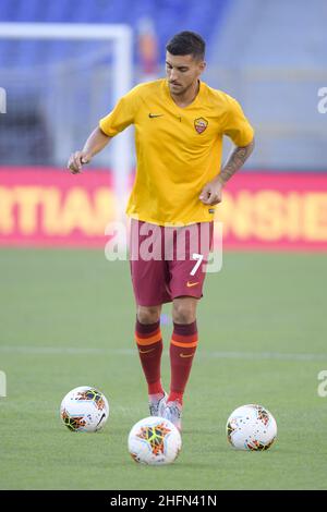 Fabio Rossi/AS Roma/Lapresse 26/07/2020 Rome (Italie) Sport Soccer Roma-Fiorentina Ligue italienne de football série A Tim 2019/2020 - Stade Olimpic dans la photo: Lorenzo Pellegrini Banque D'Images