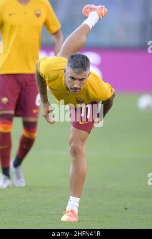 Fabio Rossi/AS Roma/Lapresse 26/07/2020 Rome (Italie) Sport Soccer Roma-Fiorentina Ligue italienne de football série A Tim 2019/2020 - Stade Olimpic dans le pic: Aleksandar Kolarov Banque D'Images