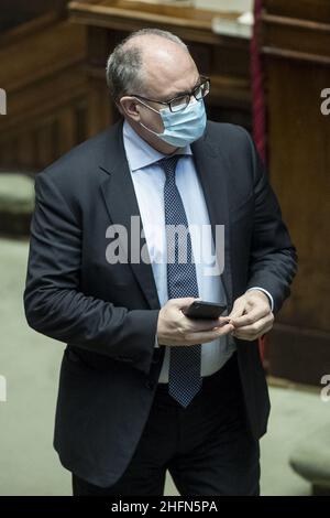 Roberto Monaldo / Lapresse 29-07-2020 Rome (Italie) Chambre des députés - mesures d'écart budgétaire dans le pic Roberto Gualtieri Banque D'Images