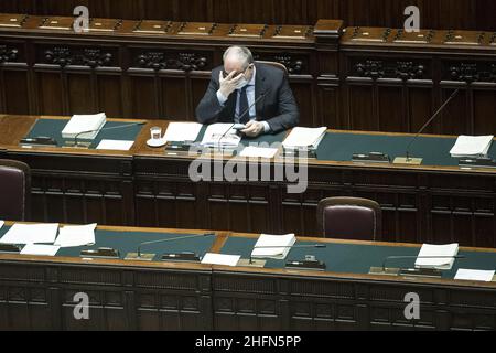 Roberto Monaldo / Lapresse 29-07-2020 Rome (Italie) Chambre des députés - mesures d'écart budgétaire dans le pic Roberto Gualtieri Banque D'Images