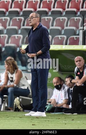 Lapresse/Alessandro Tocco 29 juillet 2020 Cagliari (Italie) Sport Soccer Cagliari Calcio vs Juventus League A TIM 2019/2020 "Sardegna Arena" Stadium&#xA0; sur la photo:Allenatore Juventus Maurizio Sarri Banque D'Images