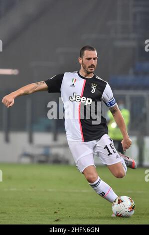 Lapresse/Alessandro Tocco 29 juillet 2020 Cagliari (Italie) Sport Soccer Cagliari Calcio vs Juventus League A TIM 2019/2020 "Sardegna Arena" Stadium&#xA0; sur la photo:Leonardo Bonucci 19(Juventus FC) Banque D'Images