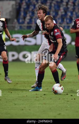 Lapresse/Alessandro Tocco 29 juillet 2020 Cagliari (Italie) Sport Soccer Cagliari Calcio vs Juventus League A TIM 2019/2020 "Sardegna Arena" Stadium&#xA0; sur la photo:Ragnar Klavan 15 (Cagliari Calcio) Banque D'Images