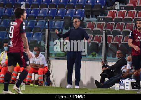 Lapresse/Alessandro Tocco 29 juillet 2020 Cagliari (Italie) Sport Soccer Cagliari Calcio vs Juventus League A TIM 2019/2020 "Sardegna Arena" Stadium&#xA0; sur la photo:Allenatore Juventus Maurizio Sarri Banque D'Images