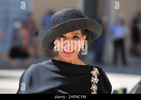 Lapresse - Jennifer Lorenzini 20 août 2020 Cetona - si - (Italie) Actualités funérailles de Cesare Romiti - Cetona - Sienne dans le cadre de la photo: Marisela Federici Banque D'Images