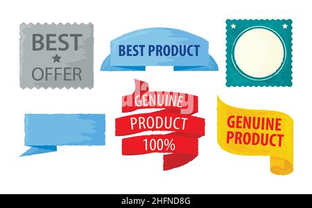 Jeu de vente et étiquettes publicitaires en aquarelle, illustration vectorielle pour le graphisme et le web design Illustration de Vecteur