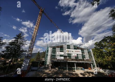 Cecilia Fabiano/Lapresse 19 août 2020 Amatrice (Italie) Actualités: Amatrice&#x2019;s tremblement de terre : Amatrice et le pays autour du pic : travaux en cours Banque D'Images