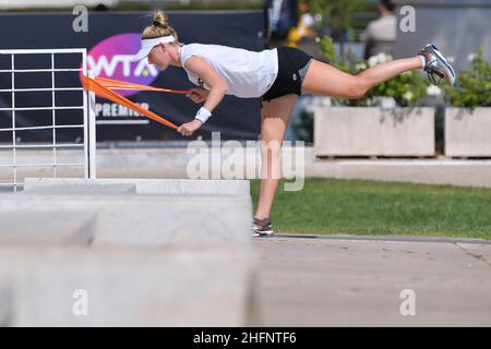 Alfredo Falcone - Lapresse 14/09/2020 Roma (Italie) Sport tennis Internazionali BNL d'Italia 2020 dans le pic:joueur de tennis en formation Banque D'Images