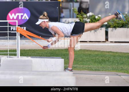 Alfredo Falcone - Lapresse 14/09/2020 Roma (Italie) Sport tennis Internazionali BNL d'Italia 2020 dans le pic:joueur de tennis en formation Banque D'Images