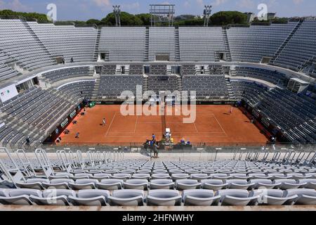 Alfredo Falcone - Lapresse 16/09/2020 Roma (Italie) Sport tennis Novak Djokovic (SRB) vs Salvatore Caruso (ITA) Internazionali BNL d'Italia 2020 dans le pic:overview Banque D'Images