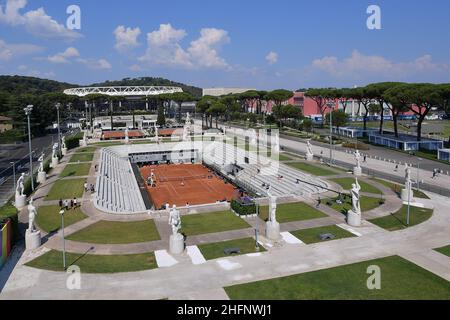 Alfredo Falcone - Lapresse 16/09/2020 Roma (Italie) Sport tennis Novak Djokovic (SRB) vs Salvatore Caruso (ITA) Internazionali BNL d'Italia 2020 dans le pic:overview Banque D'Images