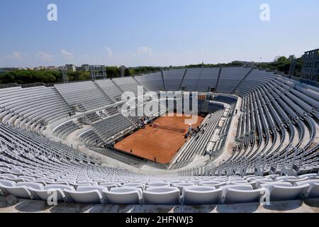 Alfredo Falcone - Lapresse 16/09/2020 Roma (Italie) Sport tennis Novak Djokovic (SRB) vs Salvatore Caruso (ITA) Internazionali BNL d'Italia 2020 dans le pic:overview Banque D'Images