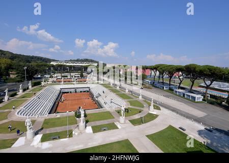 Alfredo Falcone - Lapresse 16/09/2020 Roma (Italie) Sport tennis Novak Djokovic (SRB) vs Salvatore Caruso (ITA) Internazionali BNL d'Italia 2020 dans le pic:overview Banque D'Images