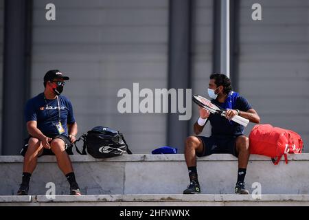 Alfredo Falcone - Lapresse 16/09/2020 Roma (Italie) Sport tennis Jannik sinner (ITA) vs Stefanos Tsitsipas (GRE) Internazionali BNL d'Italia 2020 dans le pic:fans Banque D'Images