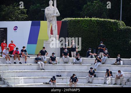 Alfredo Falcone - Lapresse 16/09/2020 Roma (Italie) Sport tennis Jannik sinner (ITA) vs Stefanos Tsitsipas (GRE) Internazionali BNL d'Italia 2020 dans le pic:fans Banque D'Images