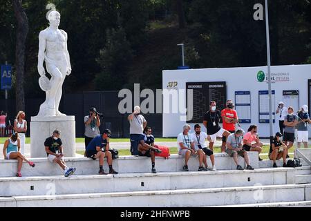 Alfredo Falcone - Lapresse 16/09/2020 Roma (Italie) Sport tennis Jannik sinner (ITA) vs Stefanos Tsitsipas (GRE) Internazionali BNL d'Italia 2020 dans le pic:fans Banque D'Images