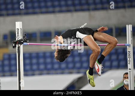 Fabrizio Corradetti - Lapresse septembre 17st 2020 Rome ( Italie ) Sport Athlétisme Gala d'or Pietro Mennea 2020 - Stade Olimpico de Roma.Dans la photo:Tamberi Banque D'Images