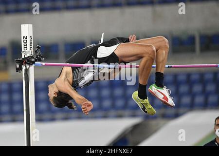 Fabrizio Corradetti - Lapresse septembre 17st 2020 Rome ( Italie ) Sport Athlétisme Gala d'or Pietro Mennea 2020 - Stade Olimpico de Roma.Dans la photo:Tamberi Banque D'Images