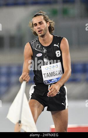 Fabrizio Corradetti - Lapresse septembre 17st 2020 Rome ( Italie ) Sport Athlétisme Gala d'or Pietro Mennea 2020 - Stade Olimpico de Roma.Dans la photo:Tamberi Banque D'Images