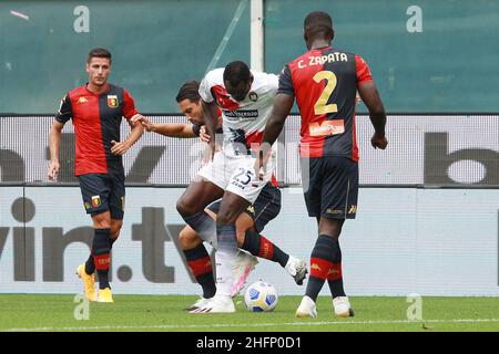 Lapresse - Tano Pecoraro 20 septembre 2020 City Genova - (Italie) Sport Soccer Gênes vs Napoli Italian football Championship League A TIM 2020/2021 - "Luigi Ferraris" Stadium dans le pic: Simy Banque D'Images