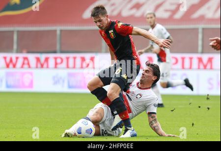 Lapresse - Tano Pecoraro 20 septembre 2020 City Genova - (Italie) Sport Soccer Gênes vs Crotone Italian football Championship League A TIM 2020/2021 - "Luigi Ferraris" Stadium in the pic: zajc miha Banque D'Images