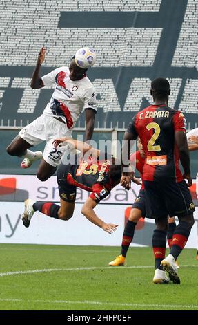 Lapresse - Tano Pecoraro 20 septembre 2020 City Genova - (Italie) Sport Soccer Gênes vs Crotone Italian football Championship League A TIM 2020/2021 - "Luigi Ferraris" Stadium dans le pic: Simy Banque D'Images