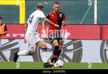 Lapresse - Tano Pecoraro 20 septembre 2020 City Genova - (Italie) Sport Soccer Gênes vs Crotone Italian football Championship League A TIM 2020/2021 - "Luigi Ferraris" Stadium dans le pic: pjaca marko Banque D'Images