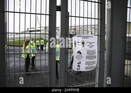 Marco Alpozzi/Lapresse 20 septembre 2020 Turin, Italie football sportif Juventus vs Sampdoria - Ligue italienne de championnat de football A TIM 2020/2021 - Stade Allianz sur la photo: Entrée des supporters Banque D'Images