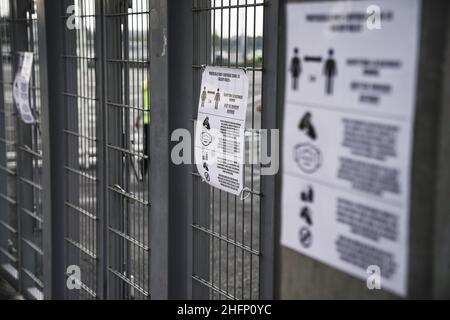 Marco Alpozzi/Lapresse 20 septembre 2020 Turin, Italie football sportif Juventus vs Sampdoria - Ligue italienne de championnat de football A TIM 2020/2021 - Stade Allianz sur la photo: Entrée des supporters Banque D'Images