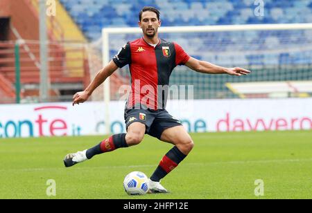 Lapresse - Tano Pecoraro 20 septembre 2020 City Genova - (Italie) Sport Soccer Gênes vs Napoli Italian football Championship League A TIM 2020/2021 - "Luigi Ferraris" Stadium dans le pic: Goldaniga edoardo Banque D'Images