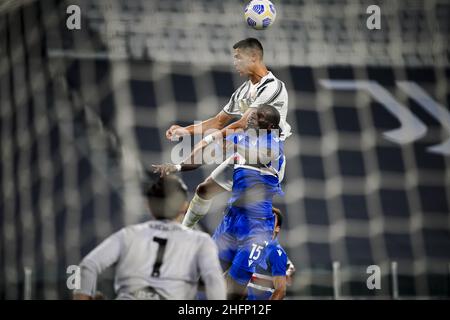 Marco Alpozzi/Lapresse 20 septembre 2020 Turin, Italie football sportif Juventus vs Sampdoria - Ligue italienne de championnat de football A TIM 2020/2021 - Stade Allianz dans le pic: Cristiano Ronaldo (Juventus F.C.); Banque D'Images