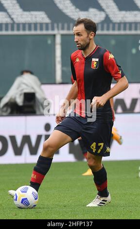 Lapresse - Tano Pecoraro 20 septembre 2020 City Genova - (Italie) Sport Soccer Gênes vs Napoli Italian football Championship League A TIM 2020/2021 - "Luigi Ferraris" Stadium dans le pic: Badelj milan Banque D'Images