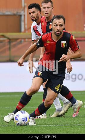 Lapresse - Tano Pecoraro 20 septembre 2020 City Genova - (Italie) Sport Soccer Gênes vs Napoli Italian football Championship League A TIM 2020/2021 - "Luigi Ferraris" Stadium dans le pic: Badelj milan Banque D'Images