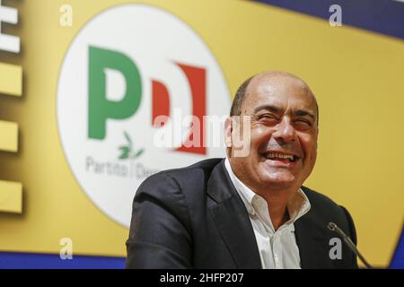 Cecilia Fabiano/Lapresse 22 septembre 2020 Roma (Italie) politique : Conférence de presse du Parti démocratique dans le pic : Nicola Zingaretti Banque D'Images