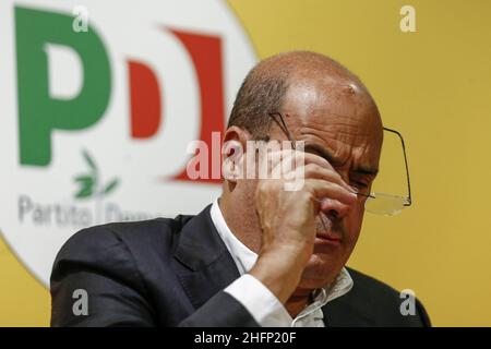 Cecilia Fabiano/Lapresse 22 septembre 2020 Roma (Italie) politique : Conférence de presse du Parti démocratique dans le pic : Nicola Zingaretti Banque D'Images