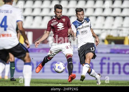 Marco Alpozzi/Lapresse 26 septembre 2020 Turin, Italie sport de football EXCLUSIF TORINO FC Torino vs Atalanta - Italien football Championship League A TIM 2020/2021 - Olimpico Grande Torino Stadium.Dans la photo: Alex Berenguer (Torino F.C.); Banque D'Images