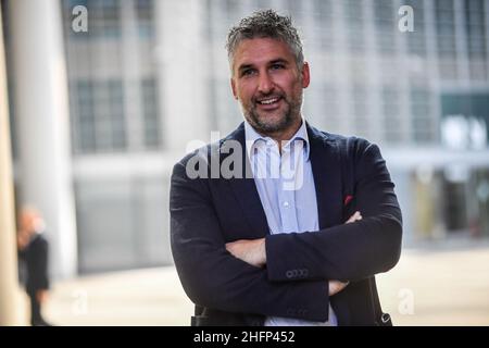 Claudio Furlan - Lapresse 28 septembre 2020 Milano (Italie) patient 1 de Codogno Mattia Maestri participe à la conférence de présentation du Congrès national "l'adhésion thérapeutique et agnostique à l'ère Covid-19" et des prix "femmes et Covid-19" Banque D'Images