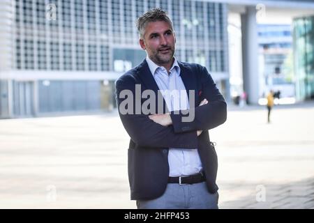 Claudio Furlan - Lapresse 28 septembre 2020 Milano (Italie) patient 1 de Codogno Mattia Maestri participe à la conférence de présentation du Congrès national "l'adhésion thérapeutique et agnostique à l'ère Covid-19" et des prix "femmes et Covid-19" Banque D'Images