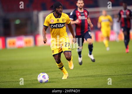 Lapresse/Filippo Rubin 28 septembre 2020 Bologne (Italie) Sport Soccer Bologna vs Parme - Championnat italien de football League A 2020/2021 - &#x201c;Renato Dall&#x2019;Ara&#x201d; Stade dans la photo: GERVINHO (PARME) Banque D'Images