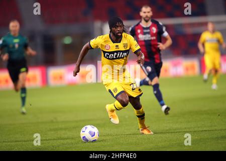 Lapresse/Filippo Rubin 28 septembre 2020 Bologne (Italie) Sport Soccer Bologna vs Parme - Championnat italien de football League A 2020/2021 - &#x201c;Renato Dall&#x2019;Ara&#x201d; Stade dans la photo: GERVINHO (PARME) Banque D'Images