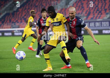 Lapresse/Filippo Rubin 28 septembre 2020 Bologne (Italie) Sport Soccer Bologna vs Parme - Championnat italien de football League A 2020/2021 - &#x201c;Renato Dall&#x2019;Ara&#x201d; Stade dans la photo: GERVINHO (PARME) Banque D'Images