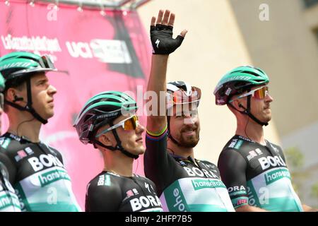 GIAN Mattia d'Alberto/Lapresse 04 octobre 2020 Italie Sport Cyclisme Giro d'Italia 2020 - 103th Edition - Stage 2 - d'Alcamo à Agrigento dans le pic: BORA - HANSGROHE Banque D'Images