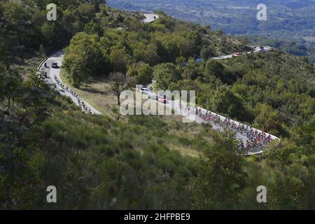 Fabio Ferrari/Lapresse 08 octobre 2020 Italie Sport Cycling Giro d'Italia 2020 - 103th Edition - Stage 6 - de Castrovillari à Matera dans le pic: Pendant la course Banque D'Images