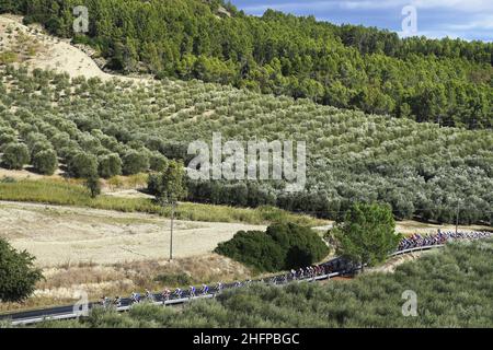 Fabio Ferrari/Lapresse 08 octobre 2020 Italie Sport Cycling Giro d'Italia 2020 - 103th Edition - Stage 6 - de Castrovillari à Matera dans le pic: Pendant la course Banque D'Images