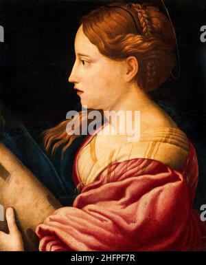 Parmigianino.Saint Barbara par le peintre maniériste italien Girolamo Francesco Maria Mazzola (1503-1540), huile sur panneau Banque D'Images