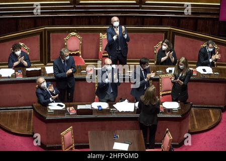 Roberto Monaldo / Lapresse 14-10-2020 Rome (Italie) Sénat - mise à jour de la note au document économique et financier 2020 dans le pic l'exultation du gouvernement Banque D'Images