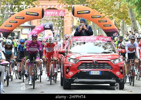 Massimo Paolone/Lapresse 16 octobre 2020 Italie Sport Cycling Giro d'Italia 2020 - 103th Edition - Stage 13 - de Cervia à Monselice dans le pic: Le départ de Cervia Banque D'Images