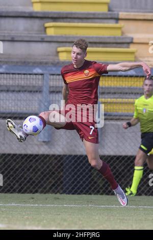 Luciano Rossi/ Roma/ Lapresse 17/10/2020 Rome (Italie) Sport Soccer AS Roma - Atalanta Primavera Championship 2020 2021 - Tre Fontane Stadium of Rome in the pic: SUF Pogdoreanu Banque D'Images