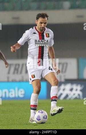 Paola Garbuio/Lapresse 19 octobre 2020 Vérone, Italie football sportif Hellas Verona vs Gênes - Ligue italienne de football A TIM 2020/2021 - Stade Bentegodi.Dans la photo: Badelj milan Banque D'Images